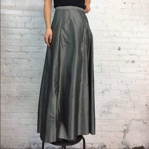 NWOT Cache like gray silk organza long skirt Sz S